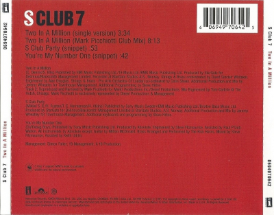 US Single (Back(
